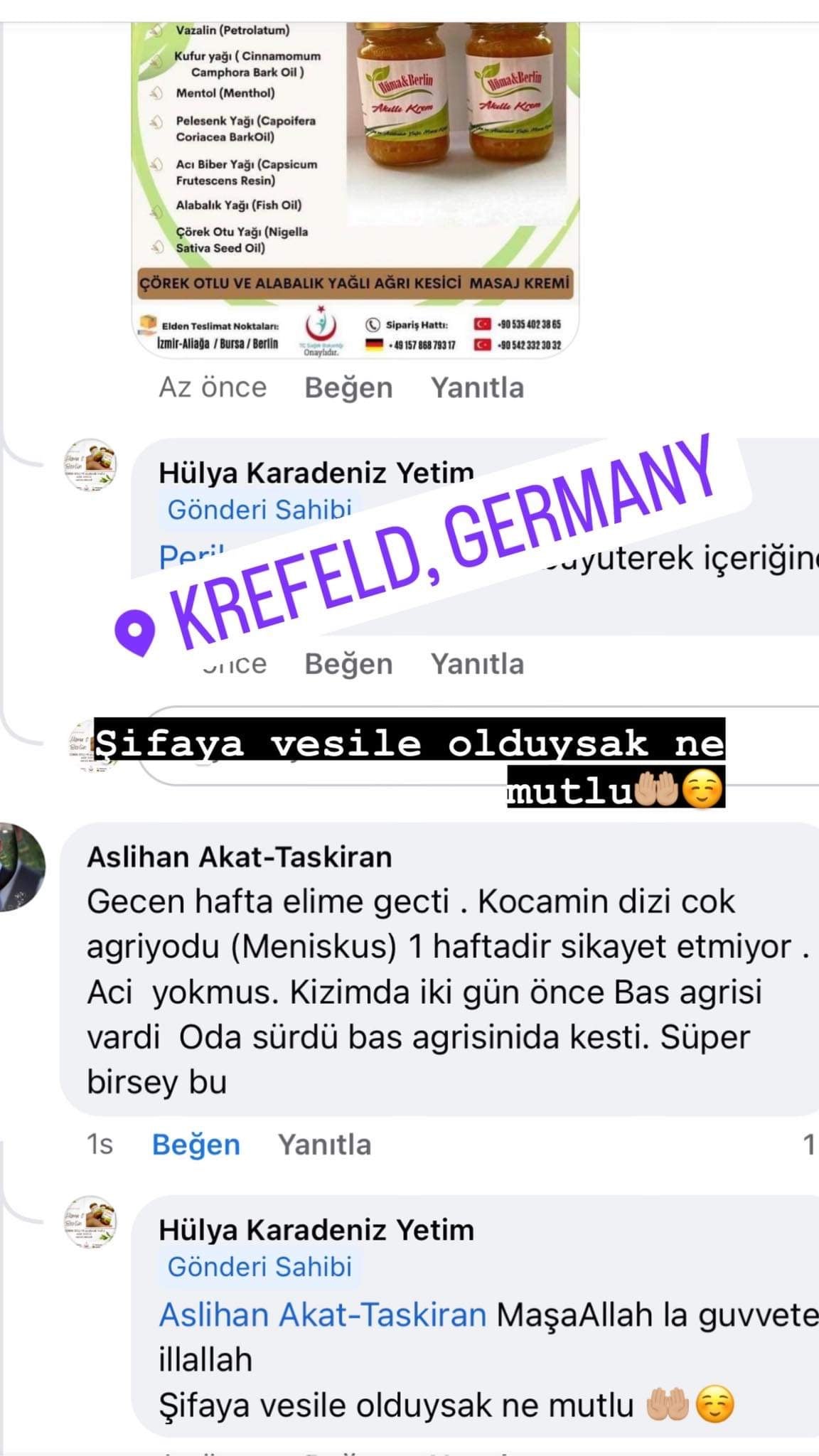 HÜMA & BERLİN
Bitkisel Ağrı Tedavi Edici Masaj Kremi
