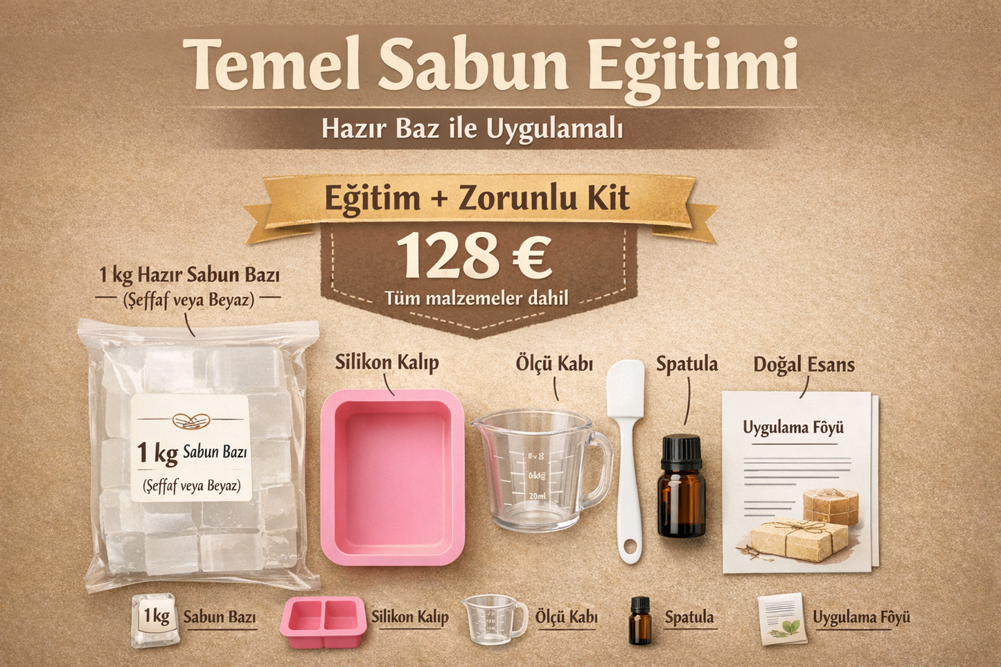 İleri Seviye Ustalık Eğitimi
Kınalı & Saponin Birleşimli Şampuan Sabunu
(Canlı Uygulamalı – Sınırlı Kontenjan)