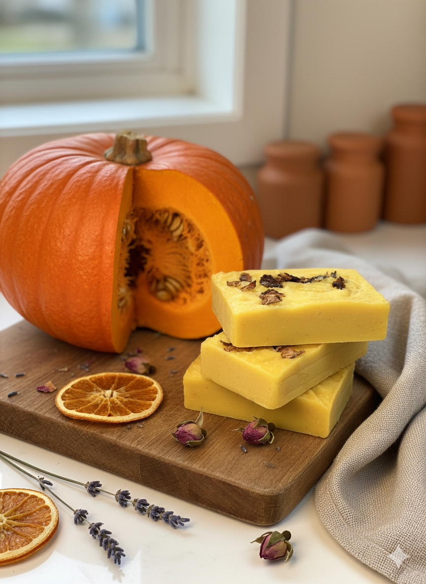 Hülyet Naturèl – Balkabağı Sabunu (El Yapımı & Sonbahar Özel) | Handgemachte Kürbis-Seife – Herbst Limited Edition