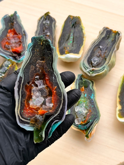 Jeotit veya Agat Taşı Görünümlü Marjinal Sabunlar | Geotit / Achat Optik Design-Seife