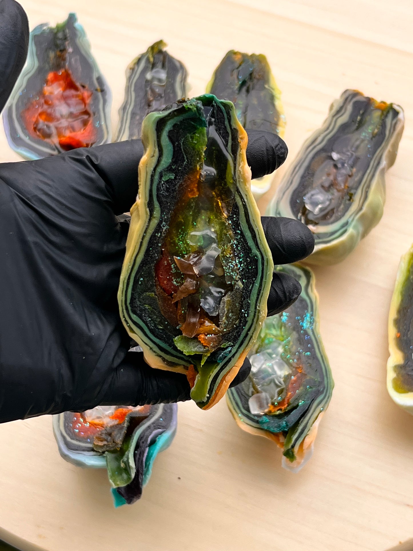 Jeotit veya Agat Taşı Görünümlü Marjinal Sabunlar | Geotit / Achat Optik Design-Seife